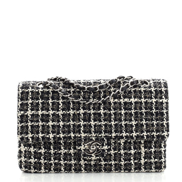 Chanel Vintage Classic Double Flap Bag Quilted Tweed Medium