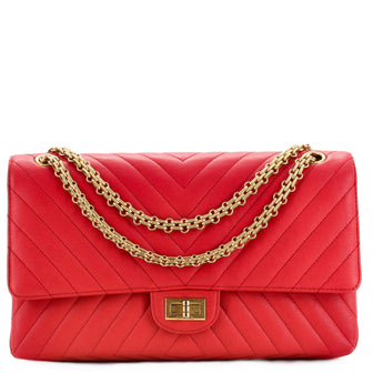 Chanel Reissue 2.55 Flap Bag Chevron Aged Calfskin 226 Pink 210000348