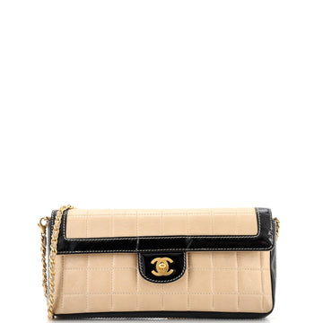 Chanel Chocolate Bar Flap Bag Quilted Lambskin with Patent East West