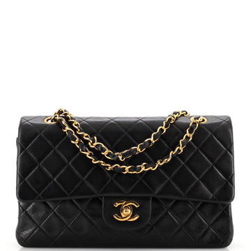 Chanel Vintage Classic Double Flap Bag Quilted Lambskin Medium