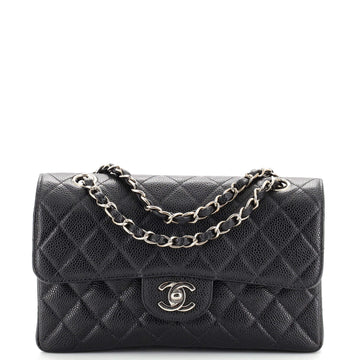 Chanel Vintage Classic Double Flap Bag Quilted Caviar Small