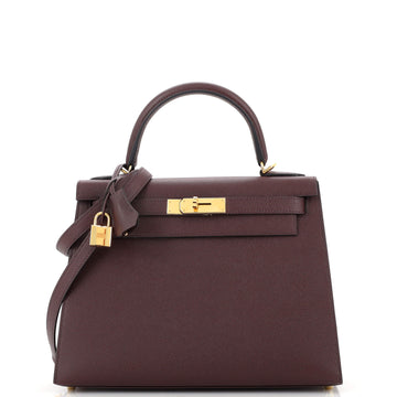 Hermes Kelly Handbag Red Epsom with Gold Hardware 28