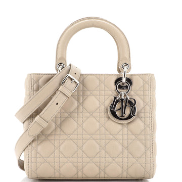 Christian Dior Lady Dior Bag Cannage Quilt Grained Calfskin Medium