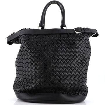 Bottega Veneta Convertible Zip Bucket Tote Intrecciato Leather Large