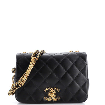 Chanel On And On Full Flap Bag Quilted Lambskin Small