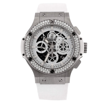Hublot Big Bang Aero Bang Chronograph Automatic Watch Stainless Steel and Rubber with Diamond Bezel 44