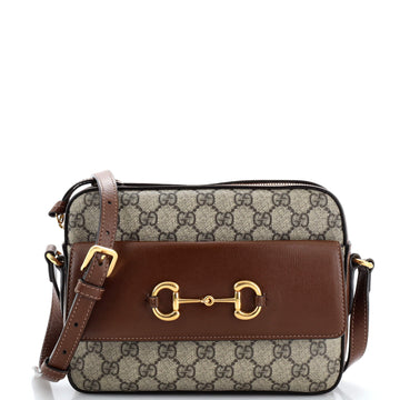 Gucci Horsebit 1955 Flap Pocket Camera Bag GG Coated Canvas Small