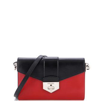 Prada Turnlock Envelope Flap Shoulder Bag Leather Small