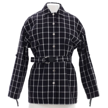 Hermes Women's Belted Trench Coat Check Cotton