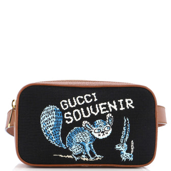 Gucci Belt Bag Embroidered Jacquard and Leather