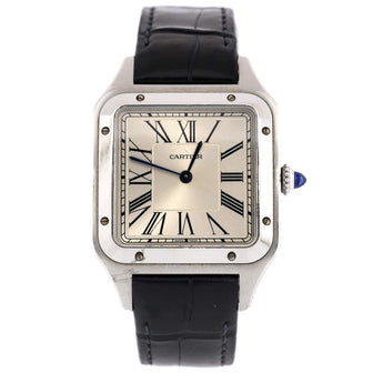 Cartier Santos Dumont Quartz Watch Stainless Steel and Alligator 31