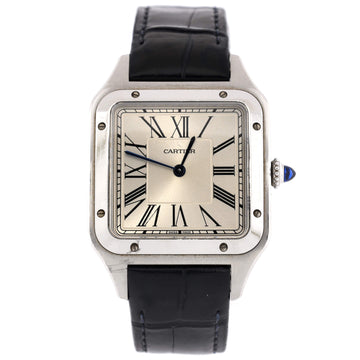 Cartier Santos Dumont Quartz Watch Stainless Steel and Alligator 31