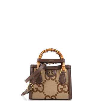 Gucci Diana NM Bamboo Handle Tote Jumbo GG Canvas Mini