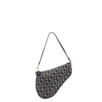 Christian Dior Vintage Saddle Bag Diorissimo Canvas Mini