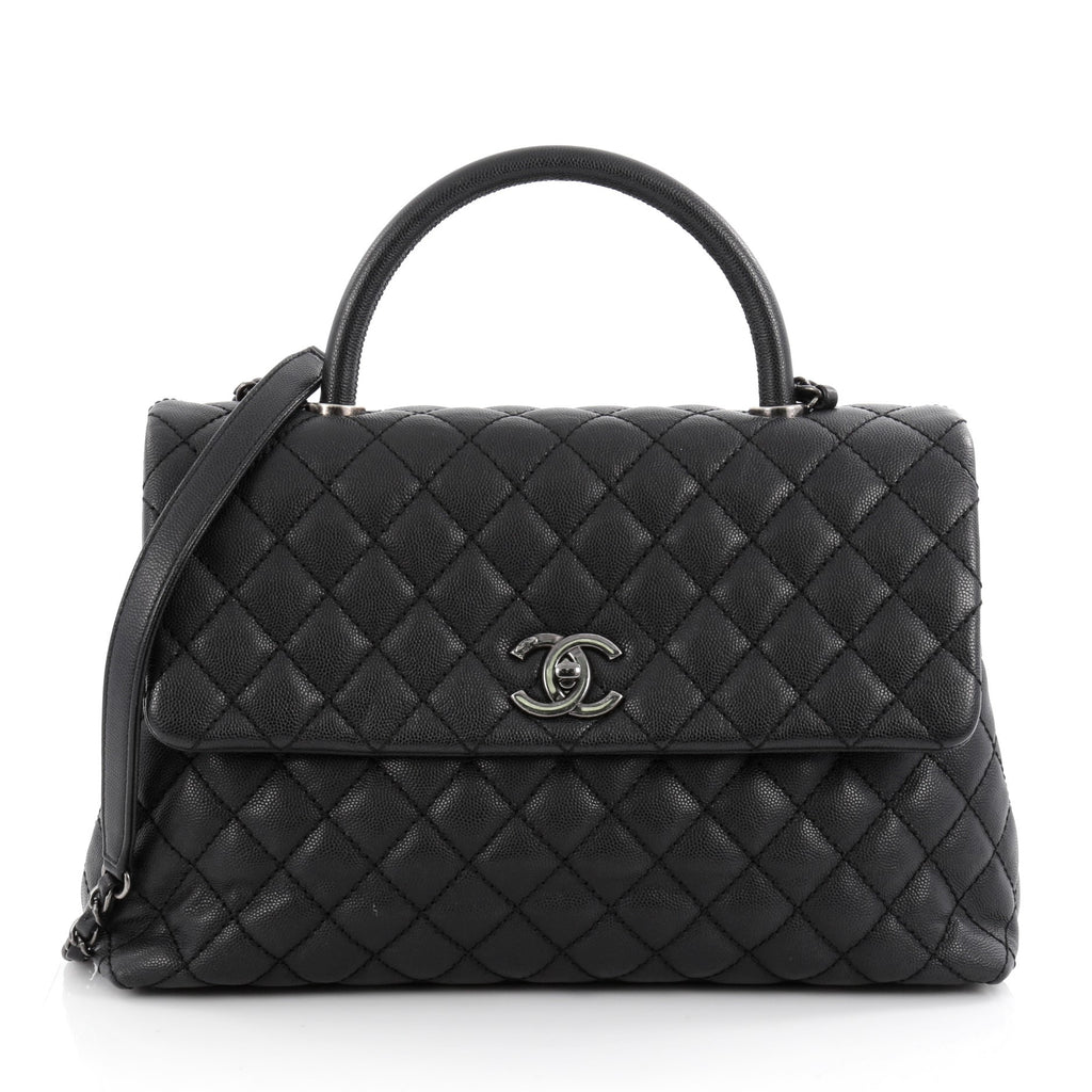 Chanel Coco Button Red Caviar Make Up Travel Bag CC-W1101P-A004