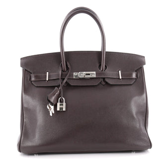 Hermes Birkin Handbag Brown Evergrain with Palladium 2100801