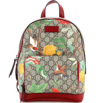 Gucci Zip Pocket Backpack Tian Print GG Coated Canvas Small