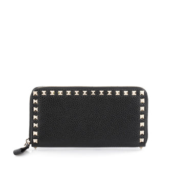 Valentino Rockstud Zip Around Wallet Leather Black 2101501