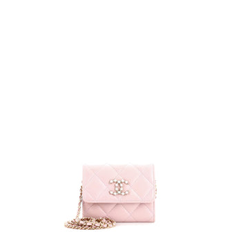 Chanel Coco Candy Card Holder on Chain Quilted Caviar