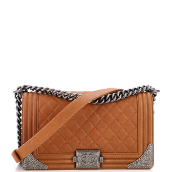 Chanel Paris-Dallas Boy Flap Bag Quilted Calfskin with Metal Adornments Old Medium