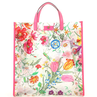 Gucci Shopper Tote Flora Print Vinyl Large
