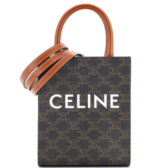 Celine Vertical Cabas Tote Triomphe Coated Canvas Mini