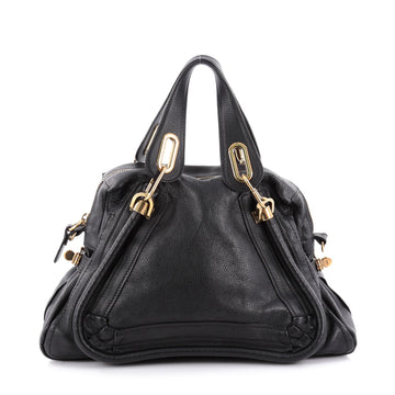 Chloe Paraty Top Handle Bag Leather Medium Black 2102301