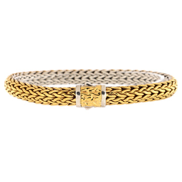 John Hardy Classic Chain Reversible Bracelet 18K Yellow Gold and Sterling Silver 7.5mm