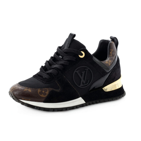 Louis Vuitton LV Run Away Womens All Black Leather Sneakers Shoes