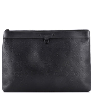 Louis Vuitton Discovery Pochette Monogram Shadow Leather GM