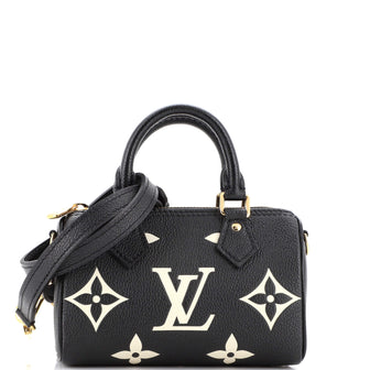 Louis Vuitton Speedy Bandouliere Bag Bicolor Monogram Empreinte Giant 25 Black
