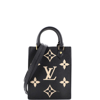 Authentic Louis Vuitton Black Monogram Empreinte Leather Petit Sac