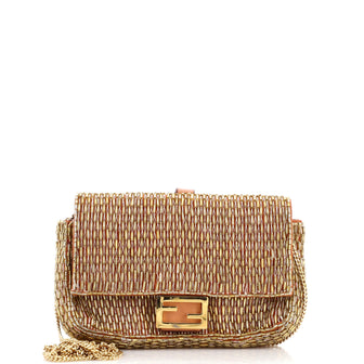 Fendi Chain Baguette Charm Bag Beads