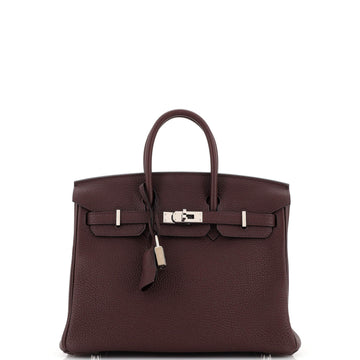 Hermes Birkin Handbag Red Togo with Palladium Hardware 25