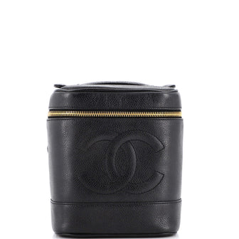 Chanel Vintage Timeless Cosmetic Case Caviar Tall