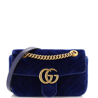 Gucci GG Marmont Flap Bag Matelasse Velvet Mini