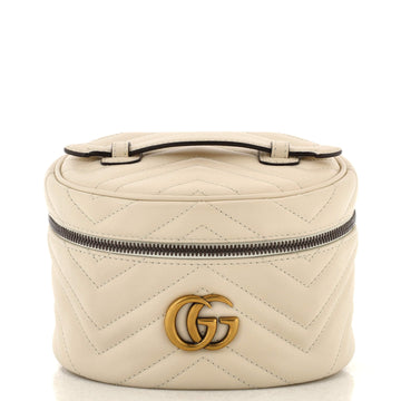 Gucci GG Marmont Top Handle Cosmetic Case Matelasse Leather Mini