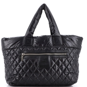 Chanel Coco Cocoon Zipped Tote Quilted Nylon Large