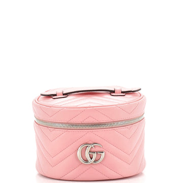 Gucci GG Marmont Top Handle Cosmetic Case Matelasse Leather Mini