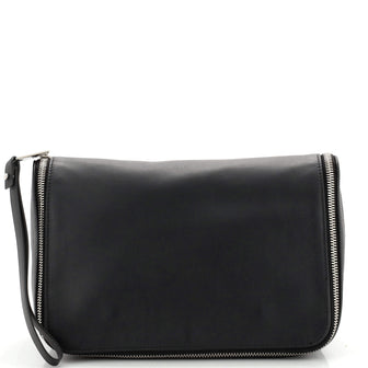Bottega Veneta Triangle Zip Around Toiletry Case Leather