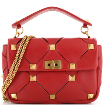 Valentino Garavani Roman Stud Flap Bag Quilted Leather Large