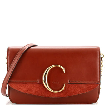 Chloe C Chain Clutch Leather