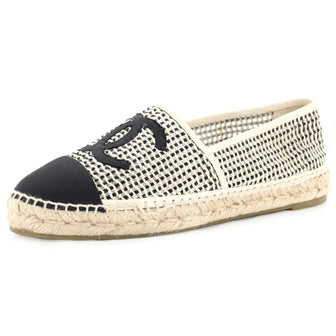 Chanel Women's CC Cap Toe Espadrilles Woven Mesh