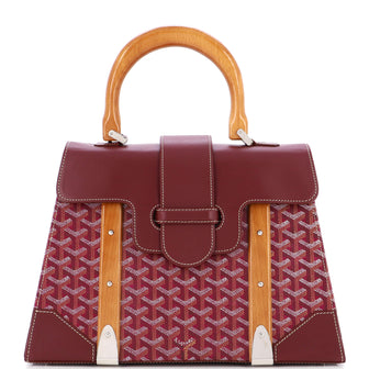 Goyard Saigon Top Handle Bag Coated Canvas with Leather MM