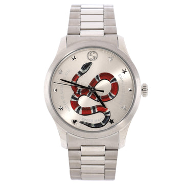 Gucci G-Timeless King Snake Quartz Watch Stainless Steel 38