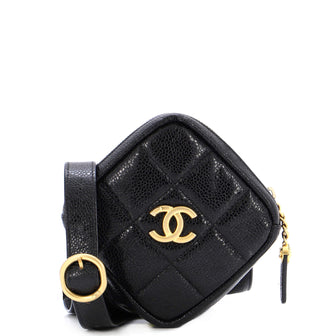 Chanel Diamond Coin Purse Belt Bag Quilted Caviar