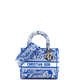 Christian Dior Toile de Jouy Lady D-Lite Bag Embroidered Canvas