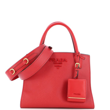 Prada Monochrome Tote Saffiano with City Calf Small