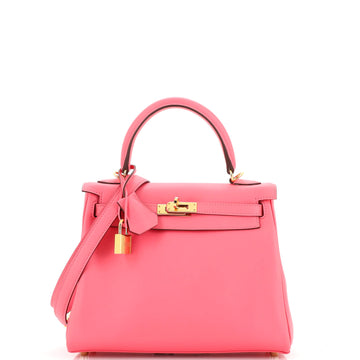 Hermes Kelly Handbag Pink Swift with Gold Hardware 25