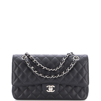 Chanel Classic Double Flap Bag Quilted Caviar Medium